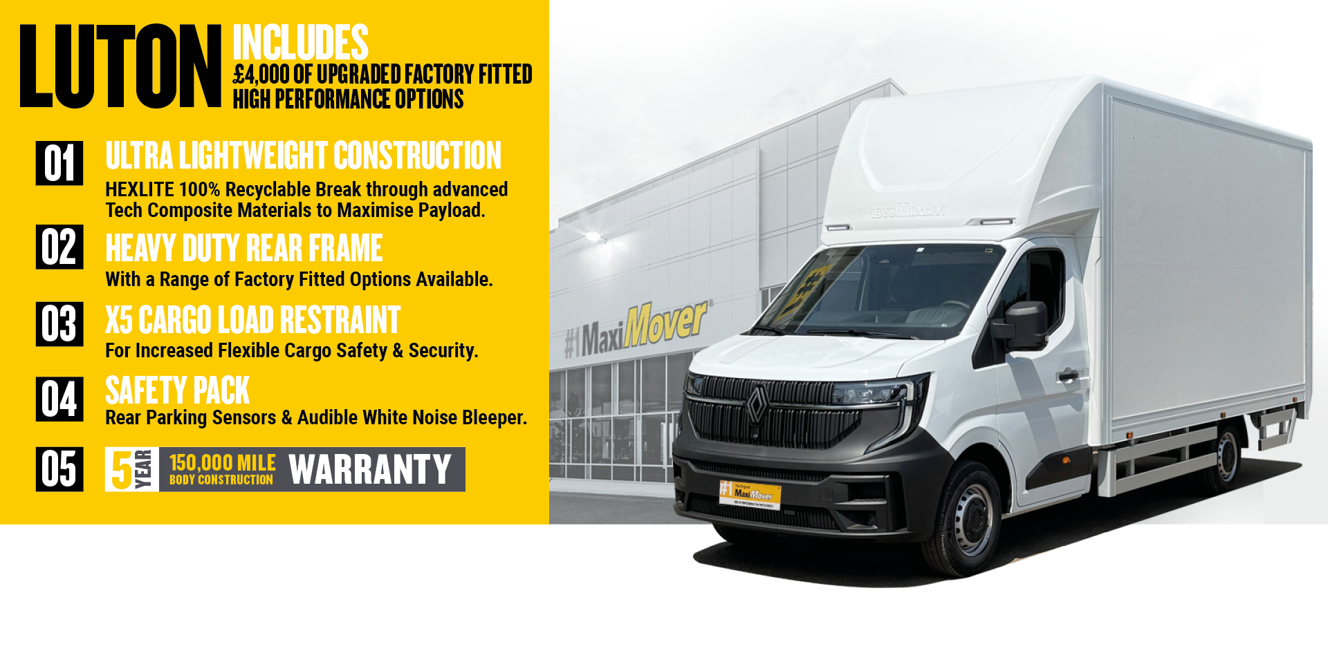 Maxi Mover Bespoke Luton Van for sale