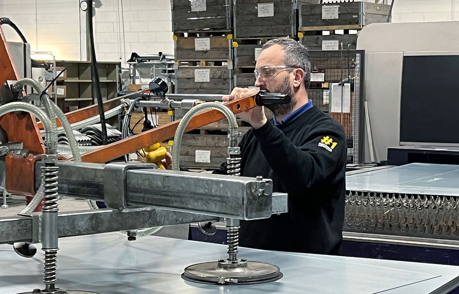 worker manufacturing parts in the workshop